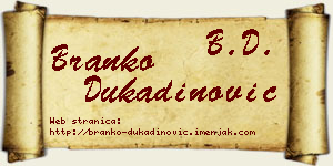Branko Dukadinović vizit kartica